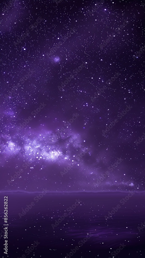 Obraz premium A dark purple sky with stars, a vast expanse of night sky, a distant view of the Milky Way