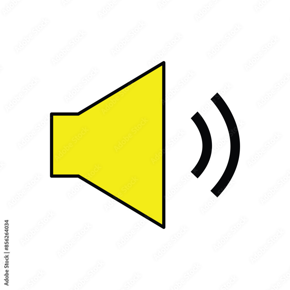 Speaker icon vector. volume icon vector. loudspeaker icon vector. Yellow loudspeaker public sign isolated on white background. Vector illustration. Eps file 101. Speaker icon vector. volume icon vector. loudspeaker icon vector. Yellow loudspeaker public sign isolated on white background. Vector illustration. Eps file 101.