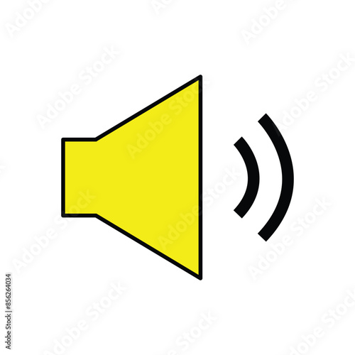 Speaker icon vector. volume icon vector. loudspeaker icon vector. Yellow loudspeaker public sign isolated on white background. Vector illustration. Eps file 101.