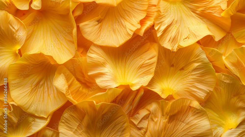 Obraz premium A close up of yellow petals with a yellow background