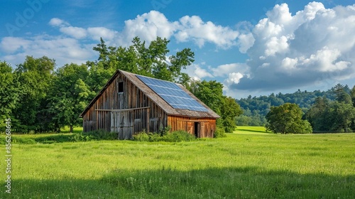 wood barn with solar 