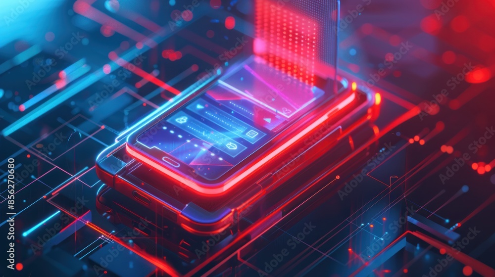 Obraz premium Futuristic digital technology smartphone