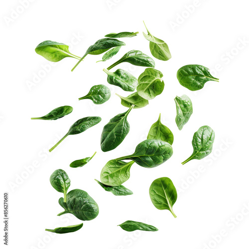Healthy Fresh Spinach Leaves Isolated On Transparent Background For Culinary Recipes And Salads. Perfect for illustrating culinary ingredients, healthy living concepts, or salad recipes.