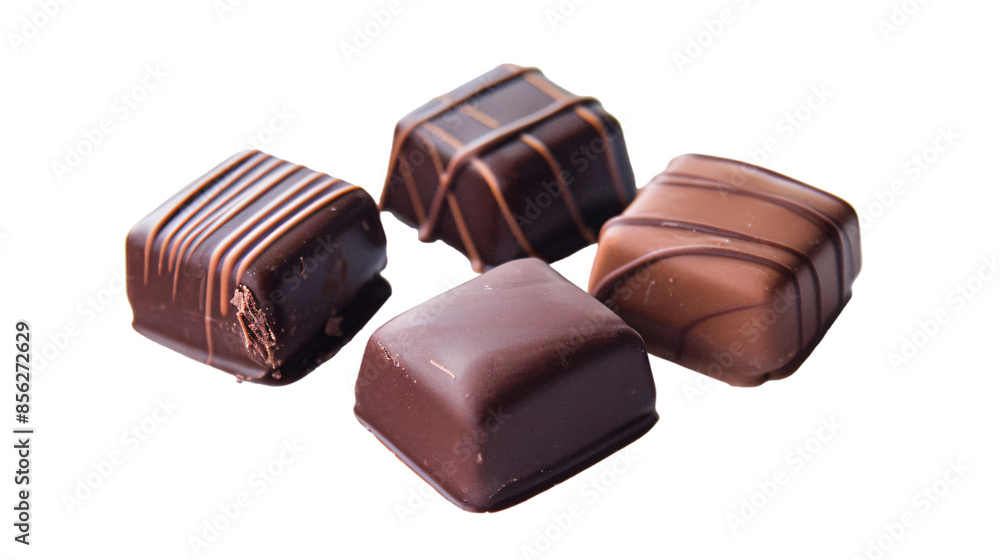 variation of chocolate on white background variation of chocolate on white background