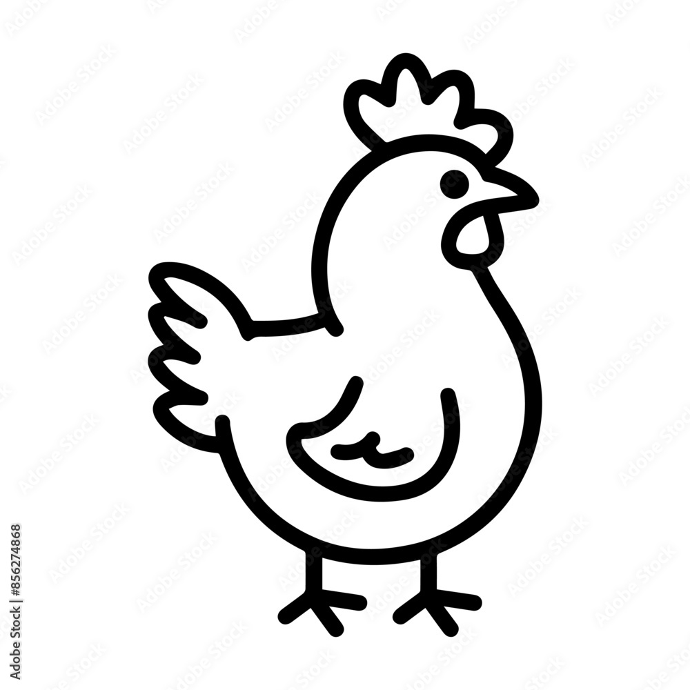 Chicken logo or modern line icon. Vector line art and icon design with ...