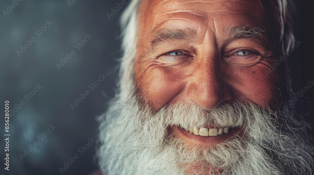 A smiling elderly man with a white beard and blue eyes, exuding warmth and friendliness against a soft focus background. A smiling elderly man with a white beard and blue eyes, exuding warmth and friendliness against a soft focus background.