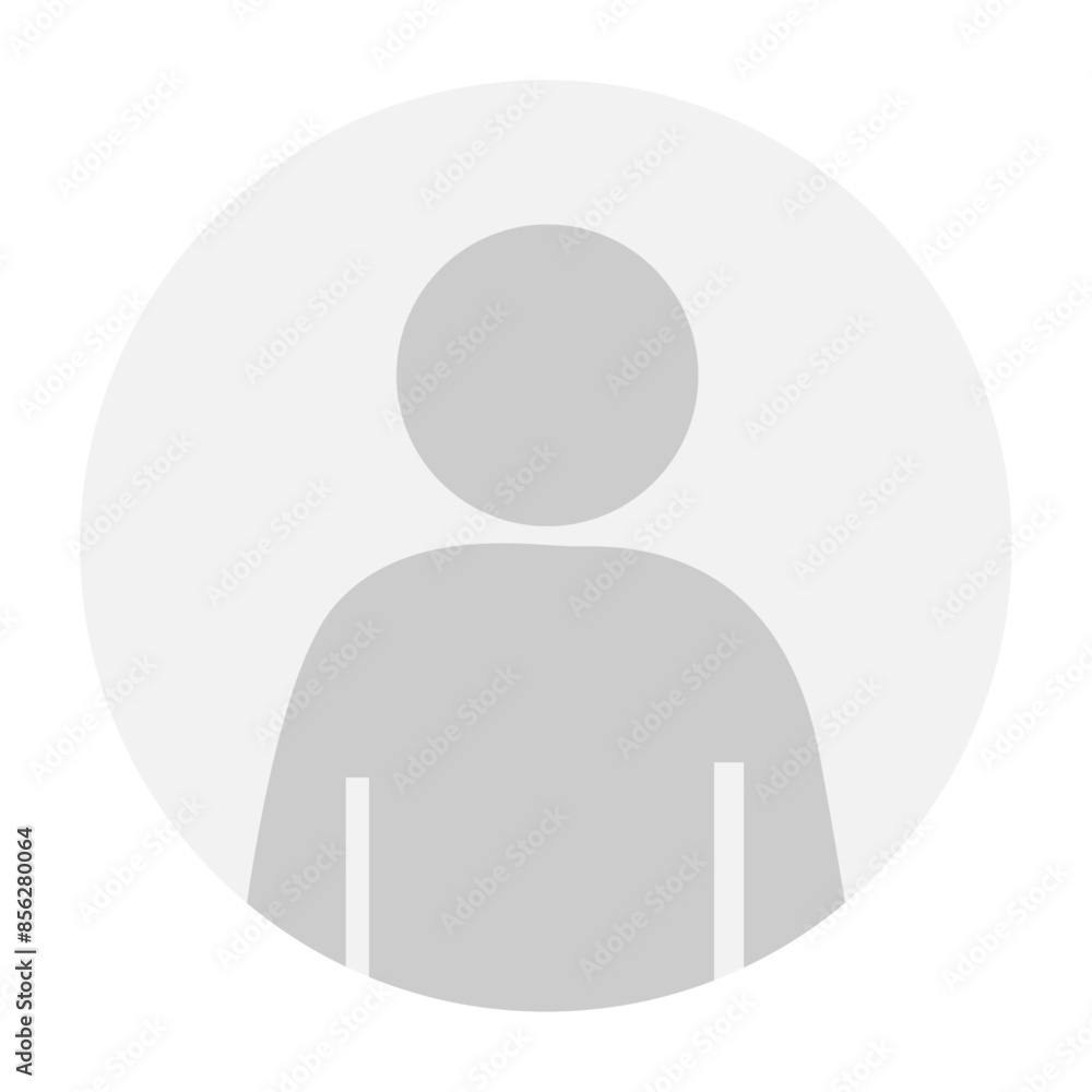 Vector flat illustration in grayscale. Avatar, user profile, person icon, gender neutral silhouette, profile picture. Suitable for social media profiles, icons, screensavers and as a template.