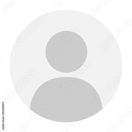 Vector flat illustration in grayscale. Avatar, user profile, person icon, gender neutral silhouette, profile picture. Suitable for social media profiles, icons, screensavers and as a template.