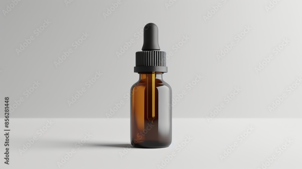 Mockup cosmetic face serum brown glass bottle Mockup cosmetic face serum brown glass bottle