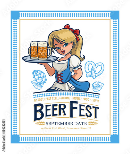 beer label girl cartoon character