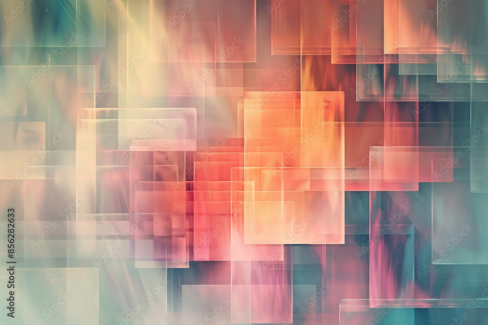 Abstract geometric shapes in warm tones of orange, red, and peach creating a layered effect Abstract geometric shapes in warm tones of orange, red, and peach creating a layered effect