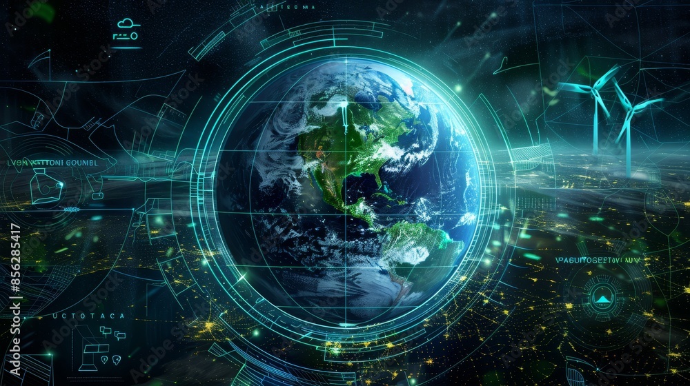Sustainable Earth A Vibrant Digital Rendering of Renewable Energy Symbols Embracing Our Green Planet Sustainable Earth A Vibrant Digital Rendering of Renewable Energy Symbols Embracing Our Green Planet