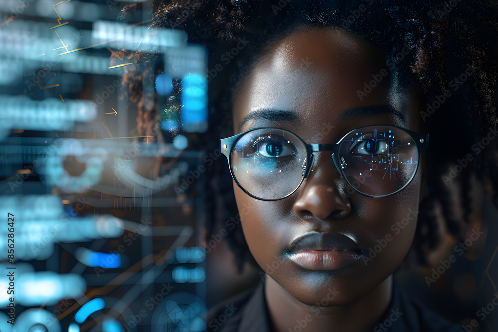 African American IT professional exploring data and AI African American IT professional exploring data and AI