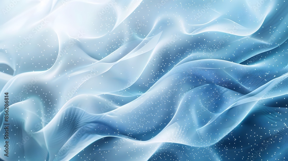 Obraz premium blue and white abstract background with flowing particles. Digital future technology concept. vector illustration.