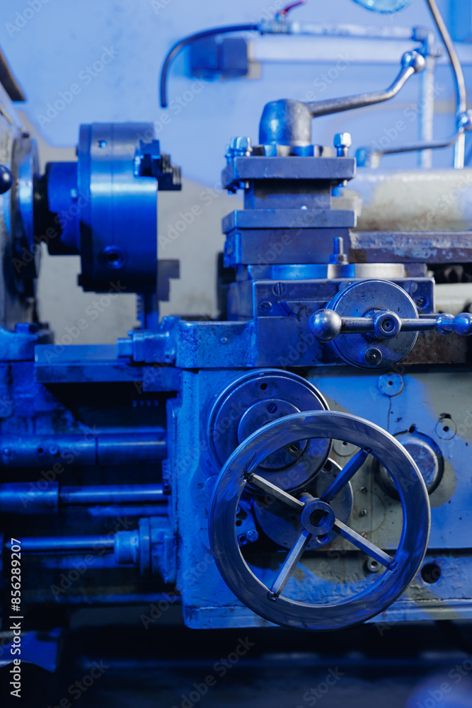 Industry machine iron tools. CNC turning cutting metal in fix workshops in garage Industry machine iron tools. CNC turning cutting metal in fix workshops in garage