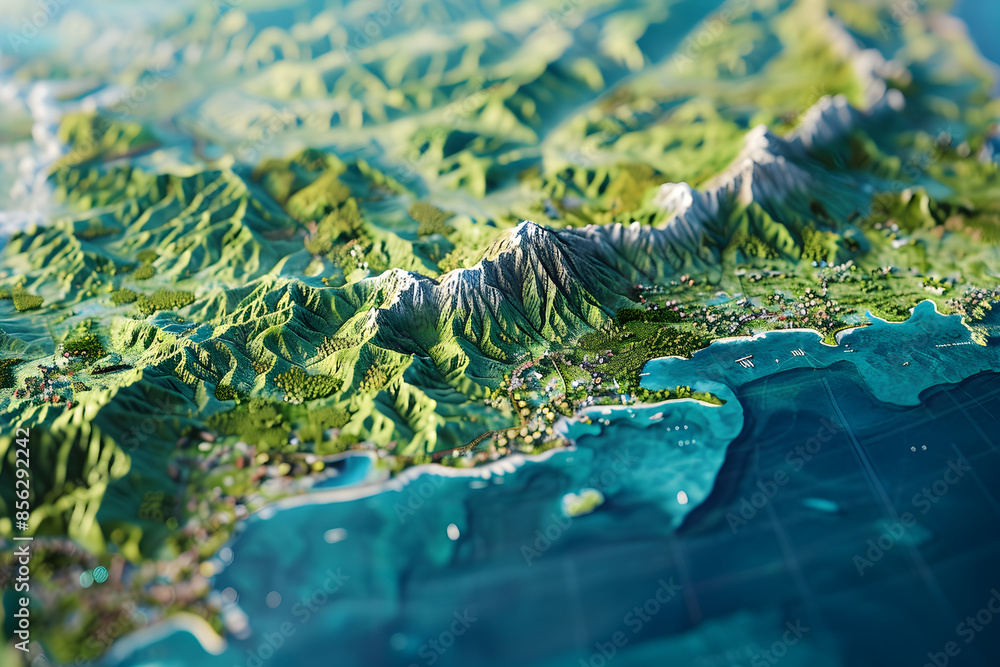 Comprehensive Geographic and Urban Layout Map of Java Island with Major ...