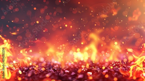 A warm, festive background of golden bokeh lights, creating a sparkling, magical effect with a gradient from orange to red.