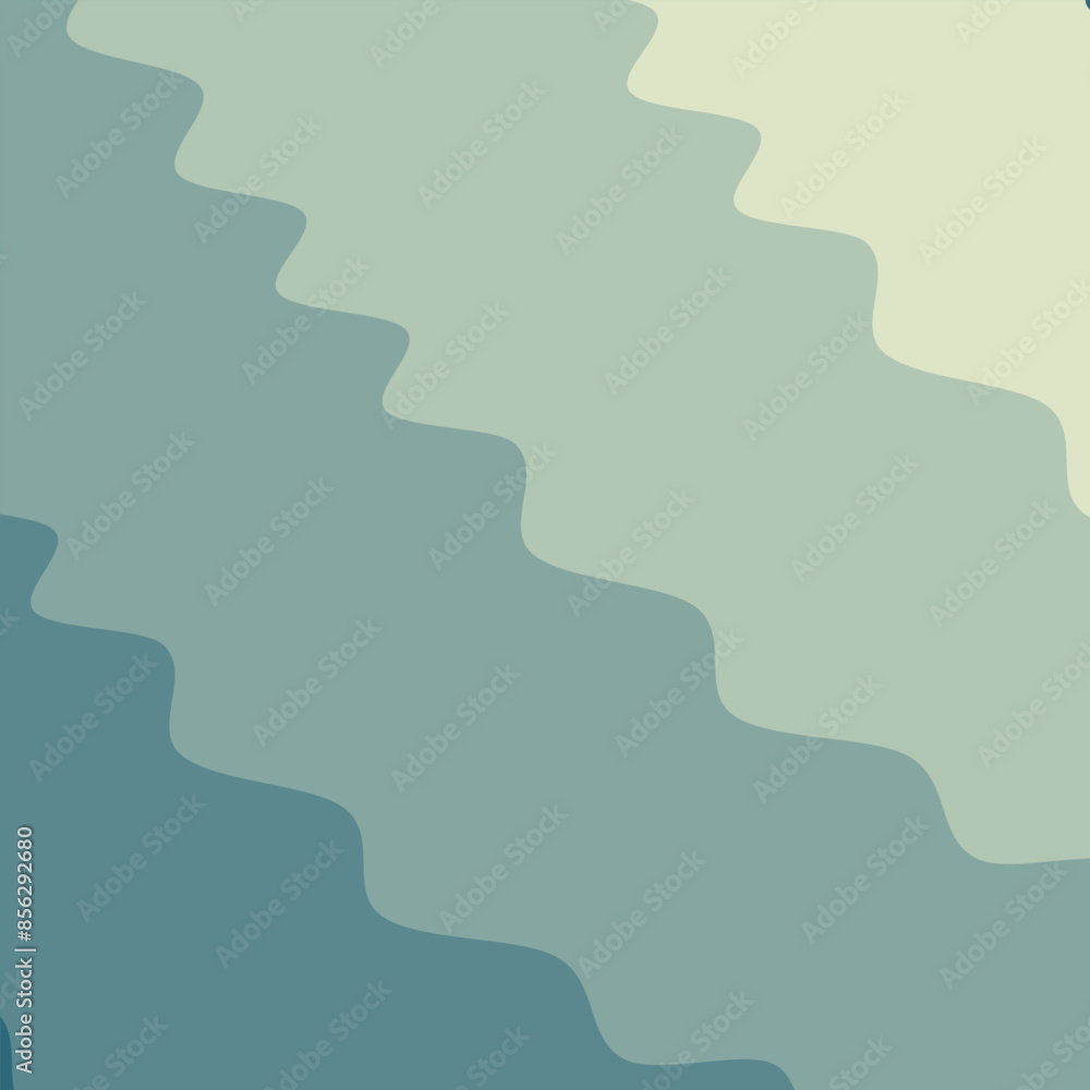 Fototapeta premium Abstract green gradient wave simple background. Vector illustration.