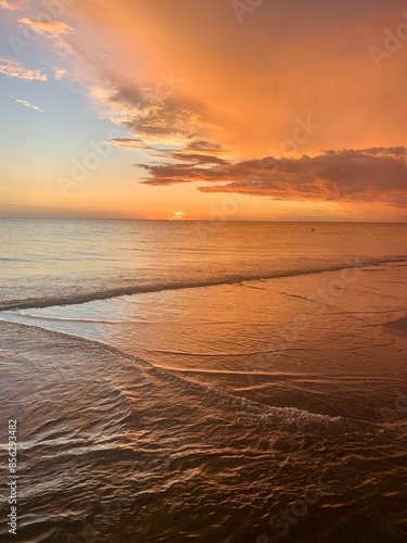 Fiery hues create tranquil skies