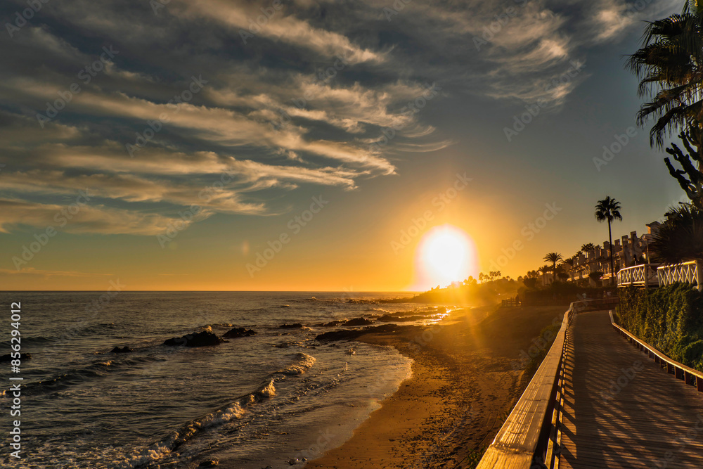sunset on the beach