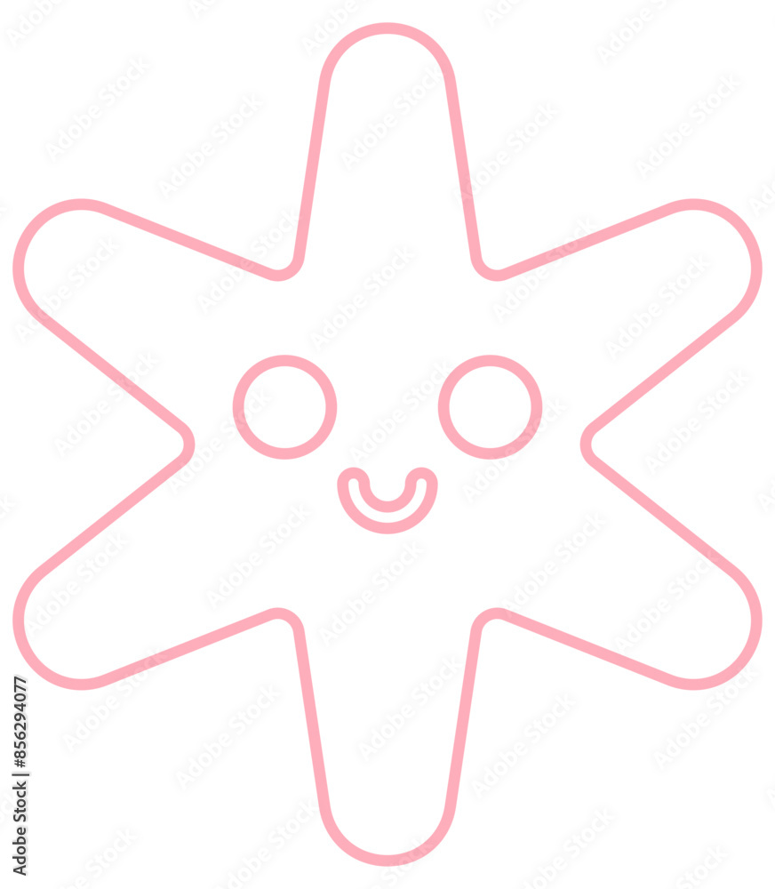 Smiling cute star line. Vector illustration. Smiling cute star line. Vector illustration.