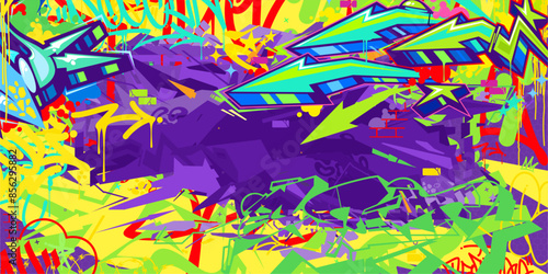 Modern Abstract Hip Hop Urban Street Art Graffiti Style Vector Illustration Background Template