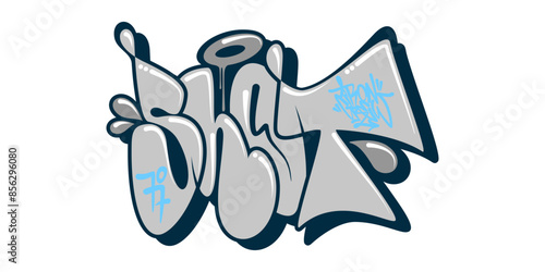 Cool Abstract Urban Graffiti Street Art Word Shot Lettering Vector Illustration Template Element
