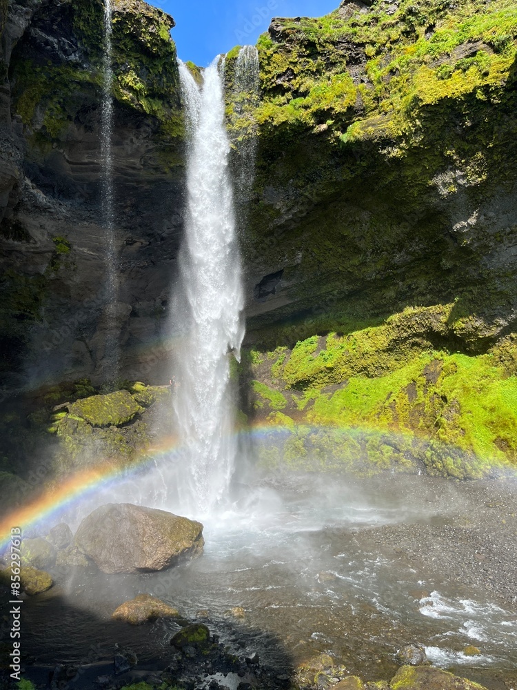 Waterfull with rainbow in Iceland Waterfull with rainbow in Iceland