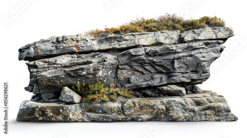 Icelandic Stone Rock Cut Out Isolated on White Background