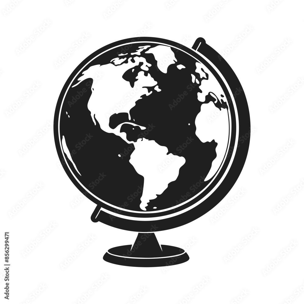 Globe silhouette on a white background. Illustration of a layout of planet Earth. Vector Globe silhouette on a white background. Illustration of a layout of planet Earth. Vector
