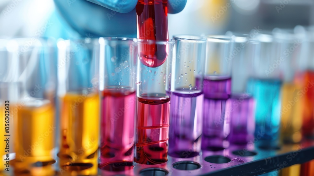 Blood Sample in Test Tube with Colored Tubes for Medical Testing Blood Sample in Test Tube with Colored Tubes for Medical Testing