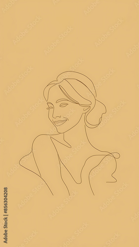 Yellow Minimalist Line Art Women Illustration Yellow Minimalist Line Art Women Illustration