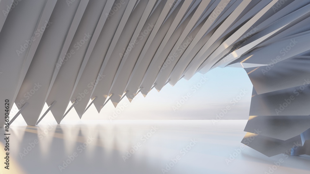 Naklejka premium Futuristic architecture background 3d render