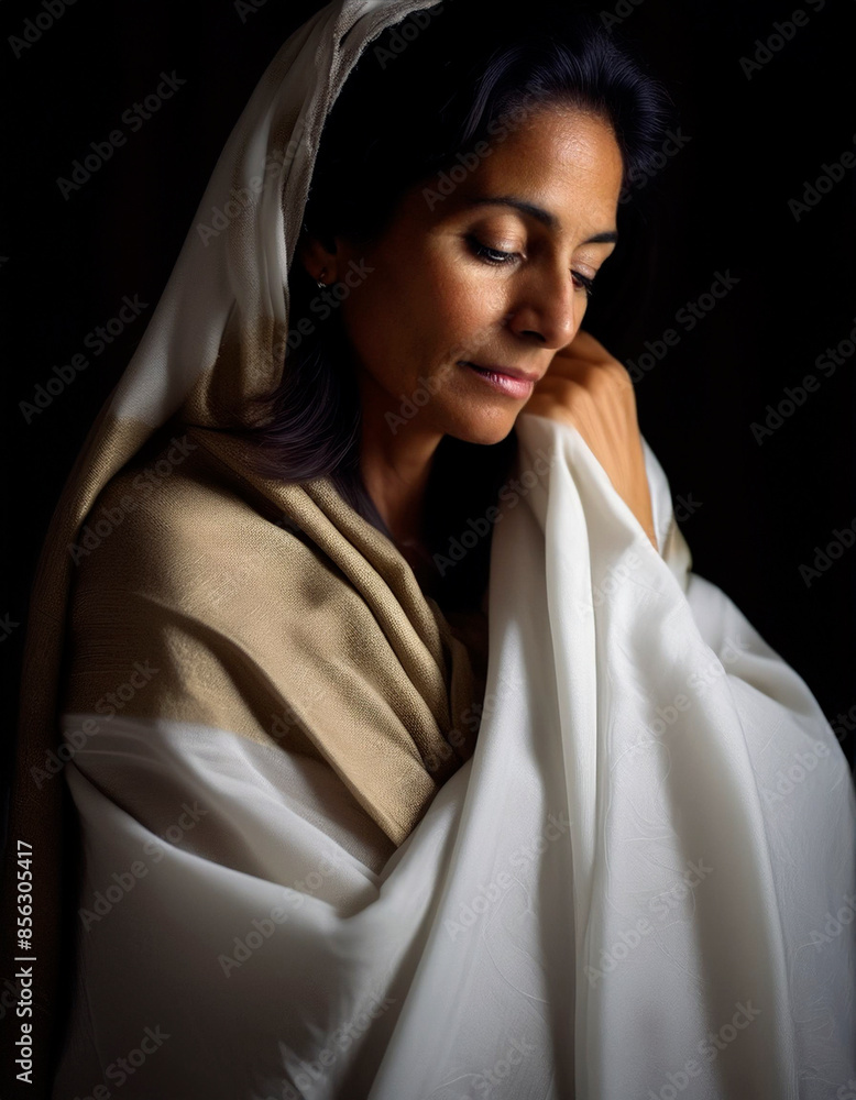 retrato de la Virgen María vestida de hebrea retrato de la Virgen María vestida de hebrea