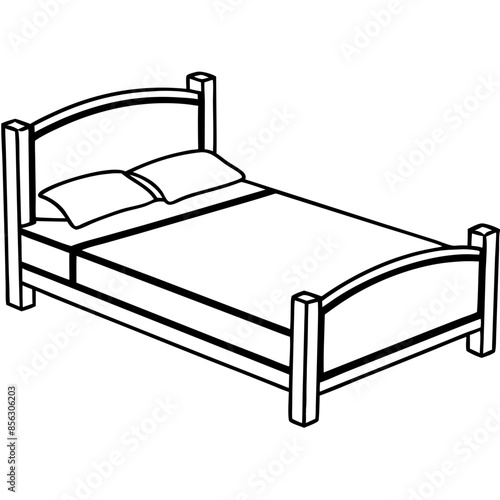 bed line drawing