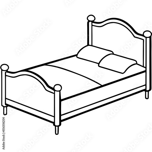 bed line drawing