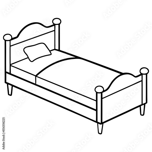 bed line drawing