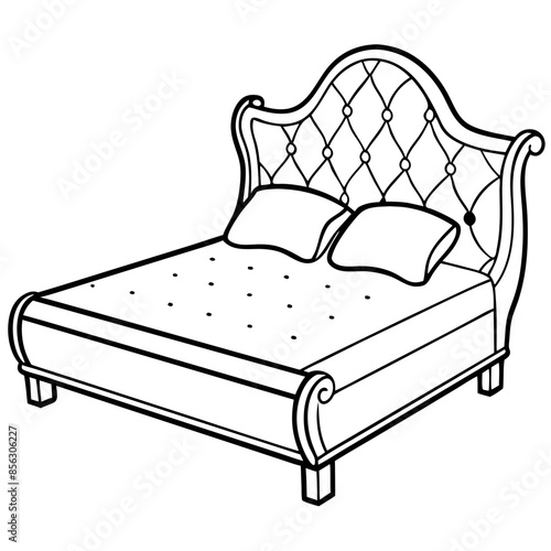 bed line drawing