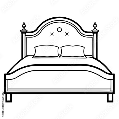 bed line drawing