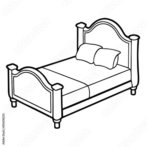 bed line drawing