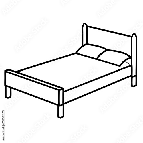 bed line drawing
