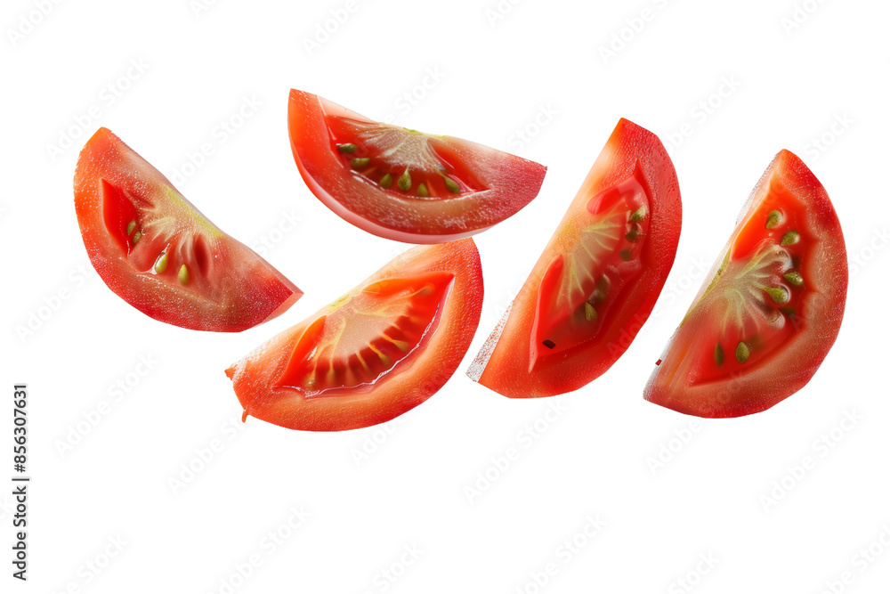 Tomato Slices Suspended in Mid-Air Tomato Slices Suspended in Mid-Air