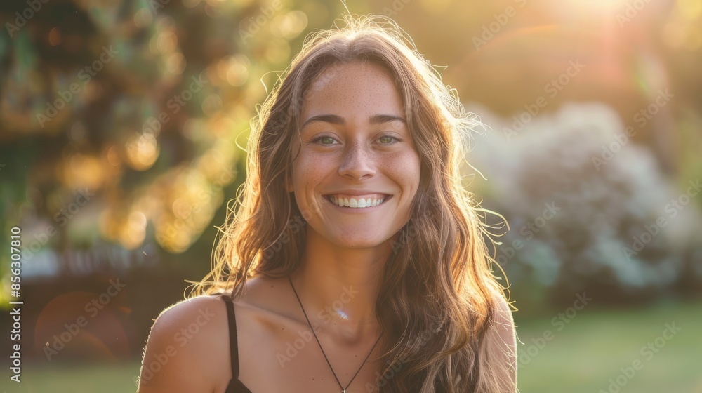 Smiling Young Woman, Radiating Happiness And Confidence Smiling Young Woman, Radiating Happiness And Confidence