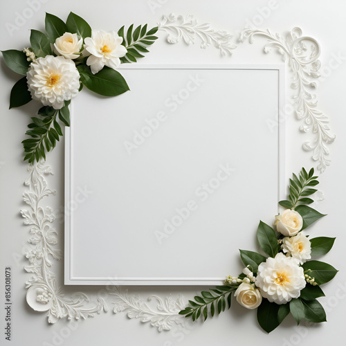 An ornate frame with flowers 