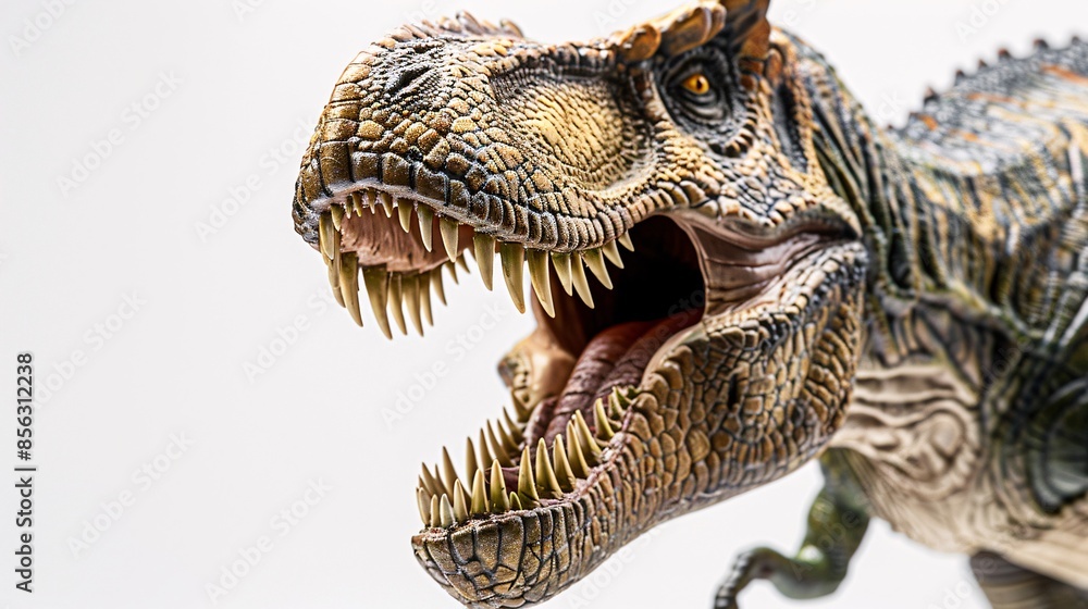 Fototapeta premium Scary T-rex model in a close-up view.