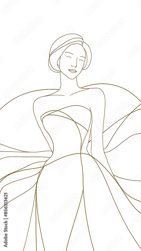 Yellow Minimalist Line Art Women Illustration Yellow Minimalist Line Art Women Illustration