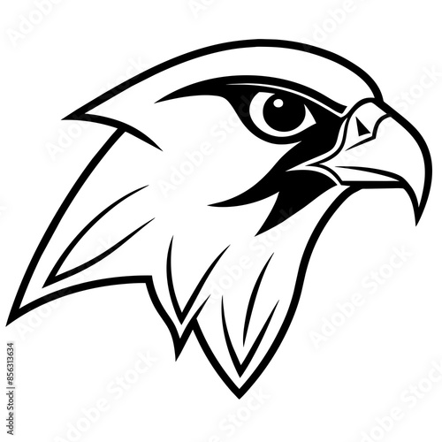 Professional Minimalist Vector Logo Sleek Black Falcon Head on White Background