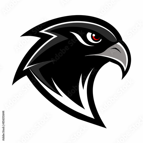 Professional Minimalist Vector Logo Sleek Black Falcon Head on White Background