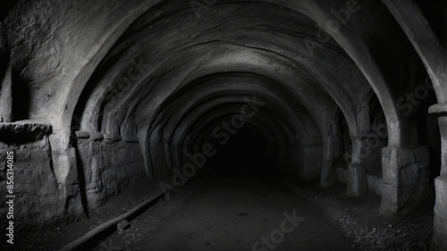 catacomb tunnel dark underground passage arched structure
