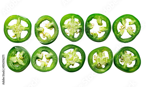 Fresh Sliced Green Jalapeno Peppers for Culinary Use and Recipes